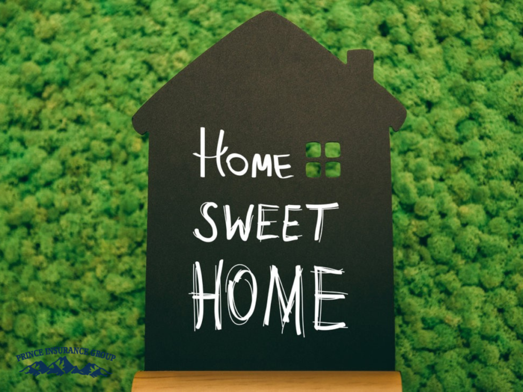 Graphic of a house with the text 'Home Sweet Home,' emphasizing the importance of renters insurance for protecting your belongings