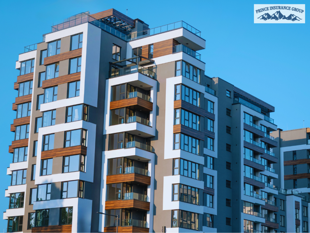 Condominium buildings representing Condo Association Insurance coverage, highlighting property protection, shared spaces, and financial risk management for associations.